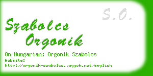 szabolcs orgonik business card